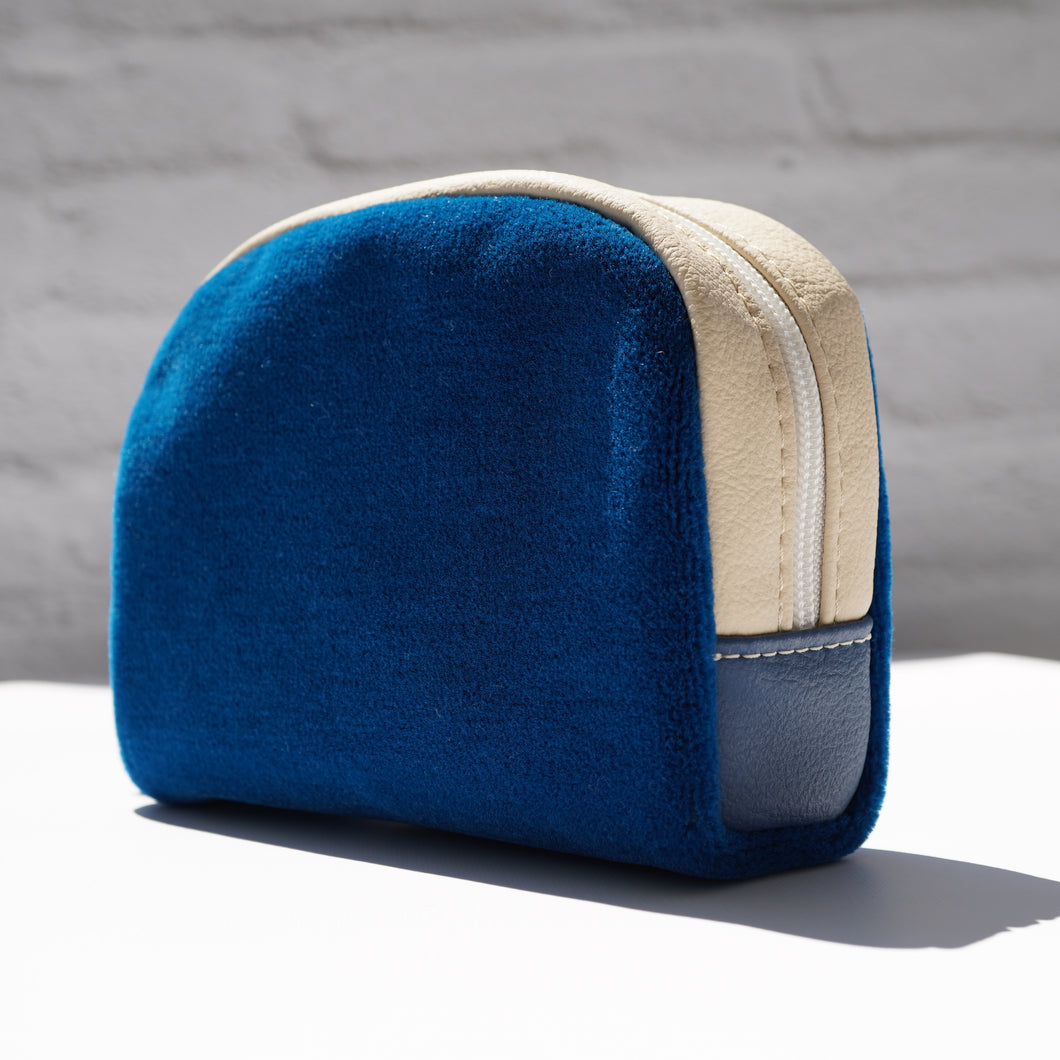 クラシックポーチ 青モケット（ブルー）／（チョコレート）